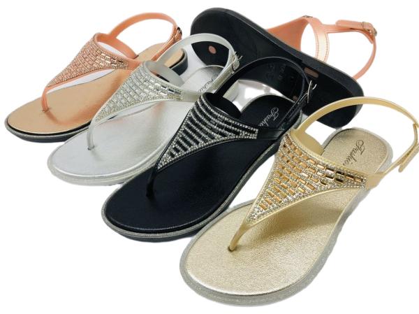 T Shape sequin Fashion Thong Women Flat Size 36-41 Women Jelly Flip Flops Sandal