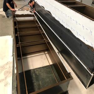 China Golden Stainless Steel Metal Frame Black Glass Top Wine Shelves wholesale