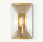 Diamond Cut Brass Crystal Bedroom Wall Lamp Harlow Crystal Sconce