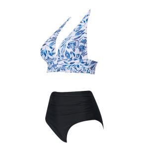 China Tiered Layer Tie a Knot Front Top With Low waist Bikini swimsuit high cut wholesale