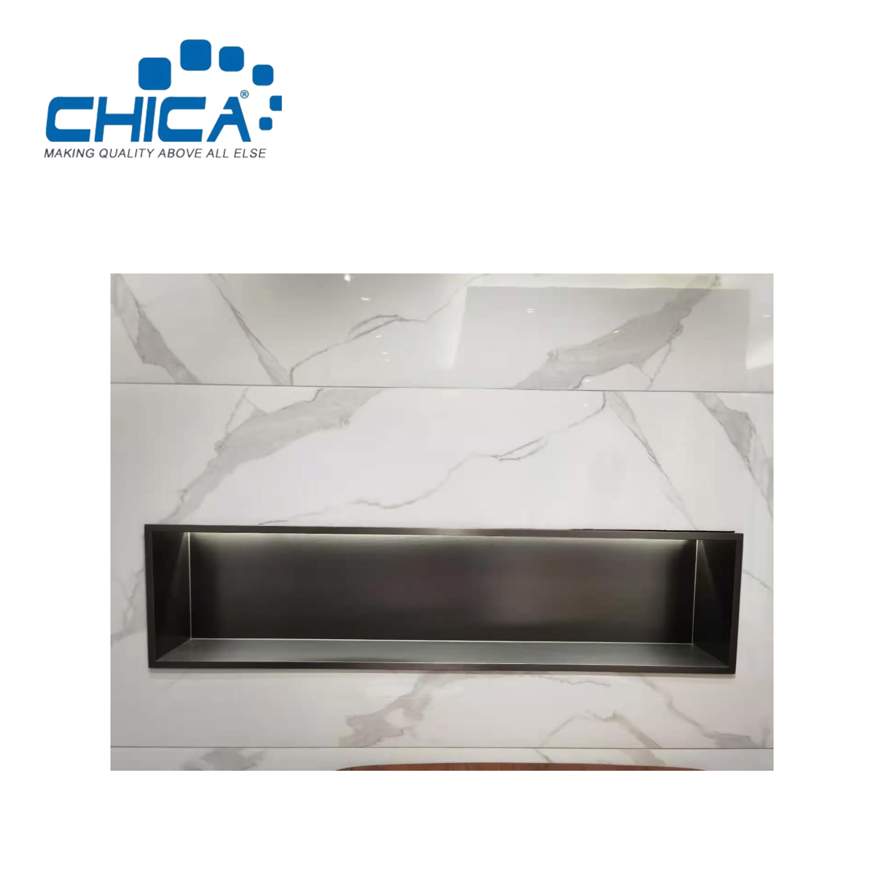 Stainless Steel Rectangular Storage Cabinet For Bathroom Can Be Placed Shower Gel Shampoo Mouthwash etc