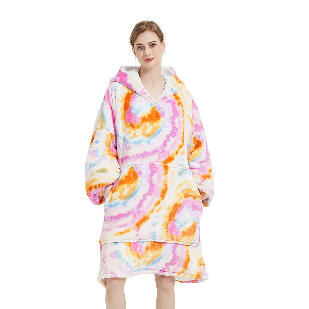 Full Custom Flannel Romper Oversized Pajama Blanket Hoodie Colorful Printed