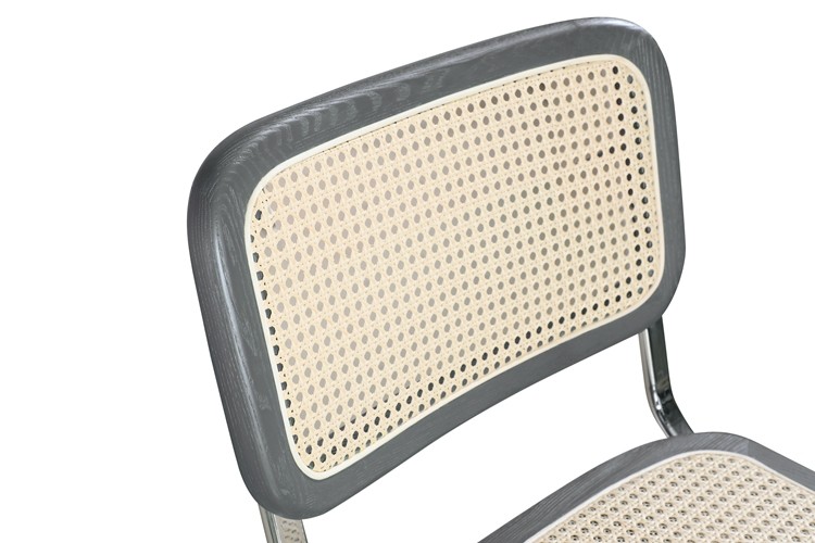 Executive Rattan Office Chairs 29 Cm Back Wooden Grey With Lumbar Support 83cm
