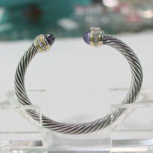 China (B-17) Cable Classics Bracelet with Amethyst and crystal NEW Fashion Girl Jewelry Women wholesale