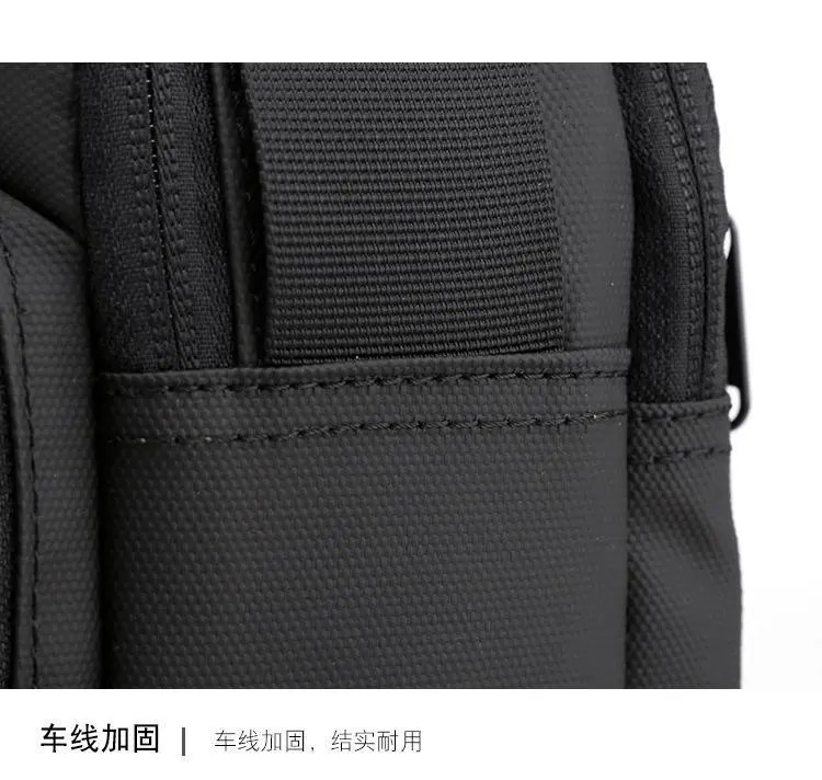 Custom Unisex Man Bag Messenger Men's Crossbody Shoulder Bag Black With Water Bottle Holder