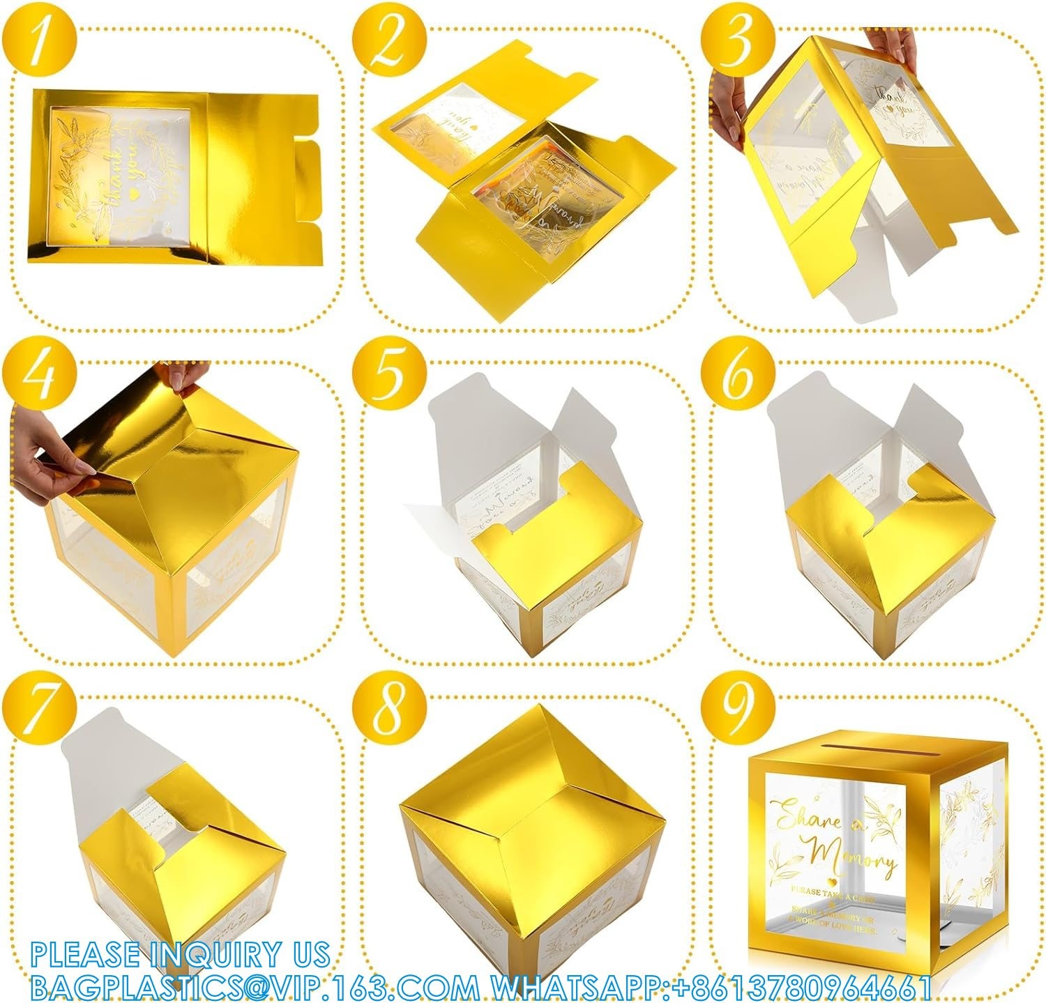 Share a Memory Card for Celebration of Life Memory Cards Box with Transparent Windows Memory Box for Funeral Wedding