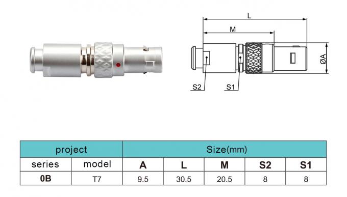 Industrial Control Connectors B Series T7 Straight Plug Short Push-pull Self-locking 0