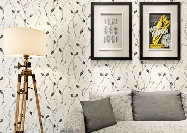 Leaf Pattern Embossed Vinyl Modern Removable Wallpaper Contemporary Wall