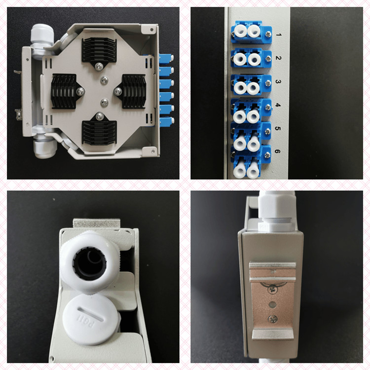 12 Core Cold Rolled Steel Fiber Optic Din Rail Terminal Box With Lc Duplex Adapter