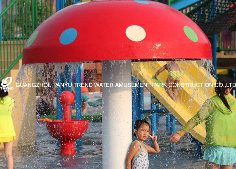 China Customized Fiberglass PVC Spray Aqua Park Equipment Cartoon Mushroom Shaped wholesale