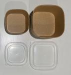 PP Lid for eco-friendly products noodle square paper kraft disposable salad bowl