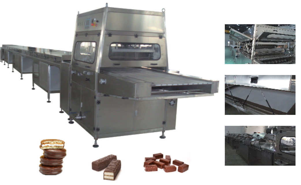 High Efficiency Chocolate Enrobing Machine Wafer Biscuit Cake Coating