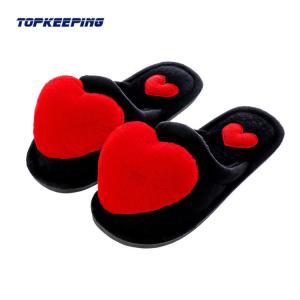 China Ladies Open Heel Plush Furry Bedroom Slippers wholesale