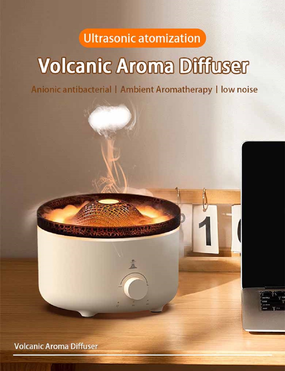 HOMEFISH 36db-45db Essential Oil Diffusers Flame Air Diffuser 560ml