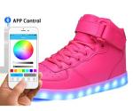 Women Leather Led Fashion Shoes , High Top Electric Styles Led Shoes Sneaker