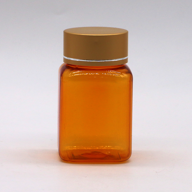90ML PET Square Transparent Pill Bottle with Various Caps by Chinese Pharmaceutical Company