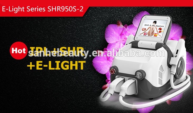 home use IPL Elight SHR hair removal and skin rejuvenation machine with 2 handle pieces