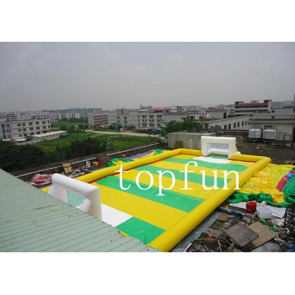 Fire Resistant Inflatable Football Field Sewn Stitching 14m X 8m