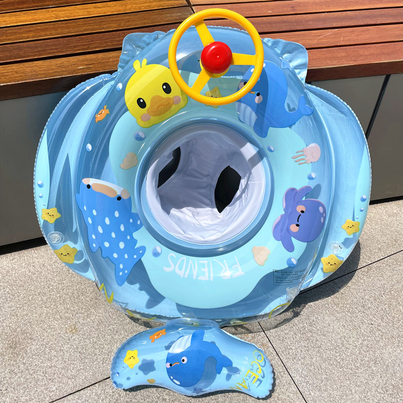 Unisex Inflatable Swim Rings Cute Whale Pattern Beach Party Toys with Floating Design