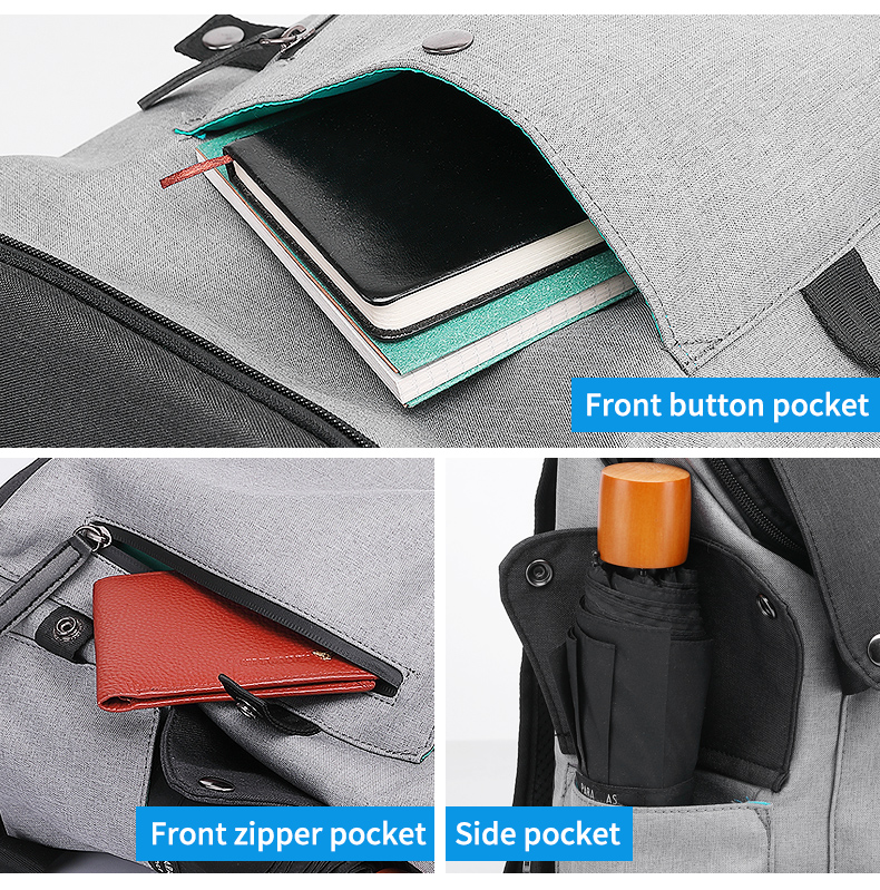 Factory wholesale high quality fashion waterproof USB trend mens school bags Laptop Backpack