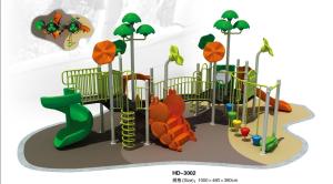 China Kindergarten Pre-school Large Outdoor Playground Plant Theme Children Plastic Slides Playground Equipment wholesale