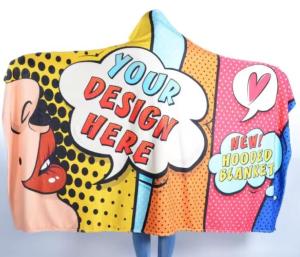 China Custom Pattern Polyester Hooded Blanket Cozy Warm Big Blanket Hoodie wholesale