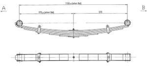 China Semi Boat Trailer Springs 1120MM Rear Leaf Spring 86kg 90MM wholesale