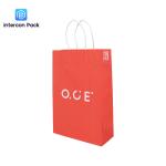 210g Twisted Handle Kraft Paper Bags Red Color Printing 12.99x8.66x3.94 inch