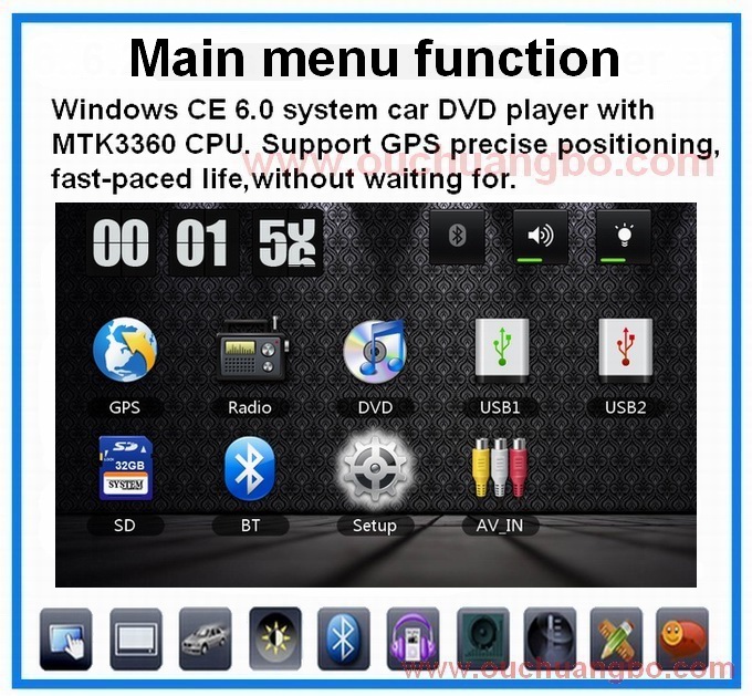 Ouchuangbo Car GPS DVD Nav Multimedia for Skoda Octavia 2014 USB iPod Main menu language