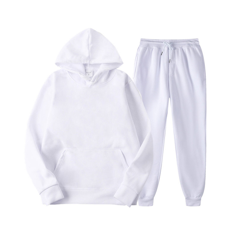 Unisex Loose Solid Tracksuits 80% Polyester 20% Cotton Hoodie With Front Pocket