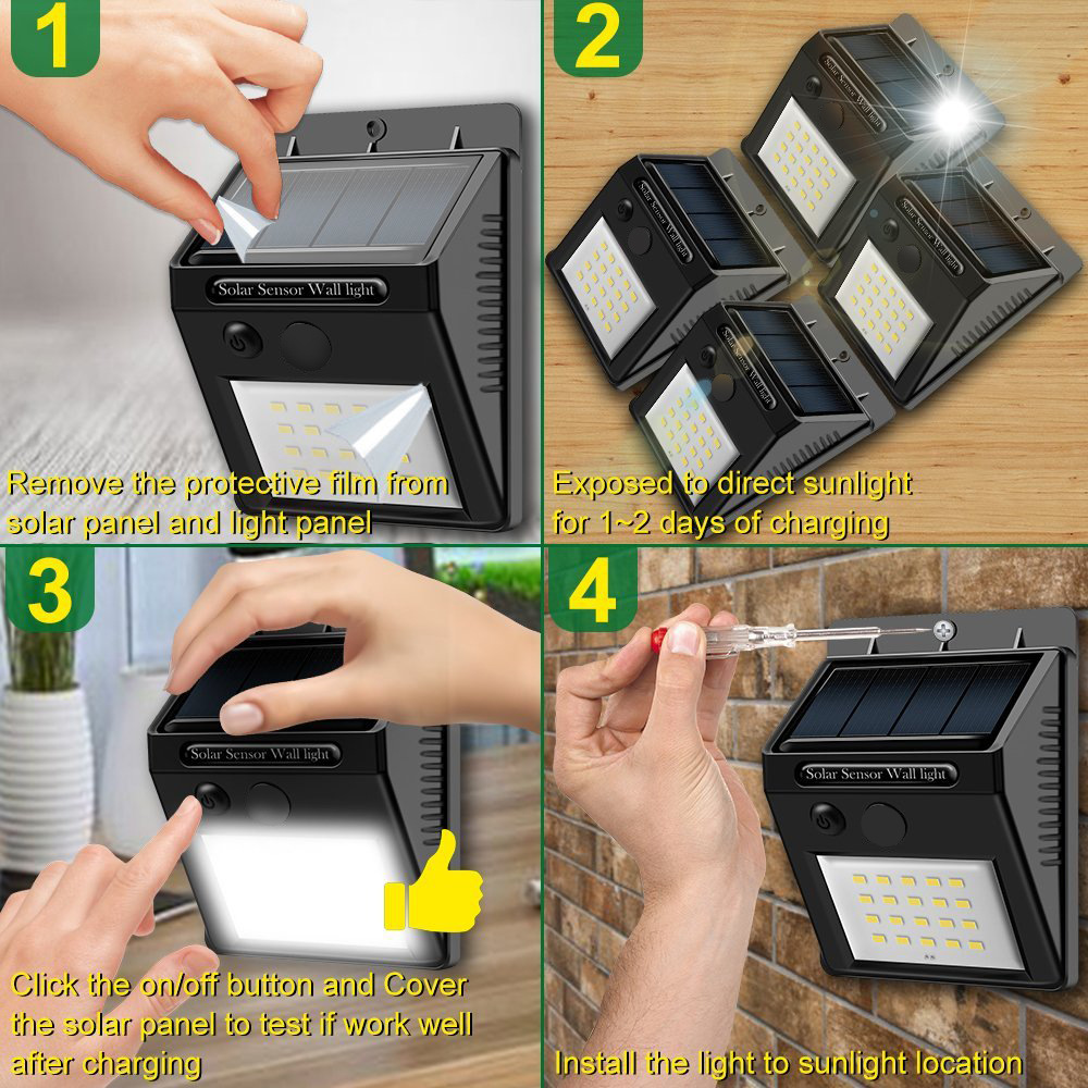 Outdoor Solar Lights,30 LEDS Motion Sensor Light Wireless Security Lights