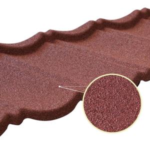 China AZ150 0.50mm Wine Red Stone Coated Bond Tiles Aluzinc Metal Classical/Milano/Roman/Groove/Shingle/Elite Tile wholesale