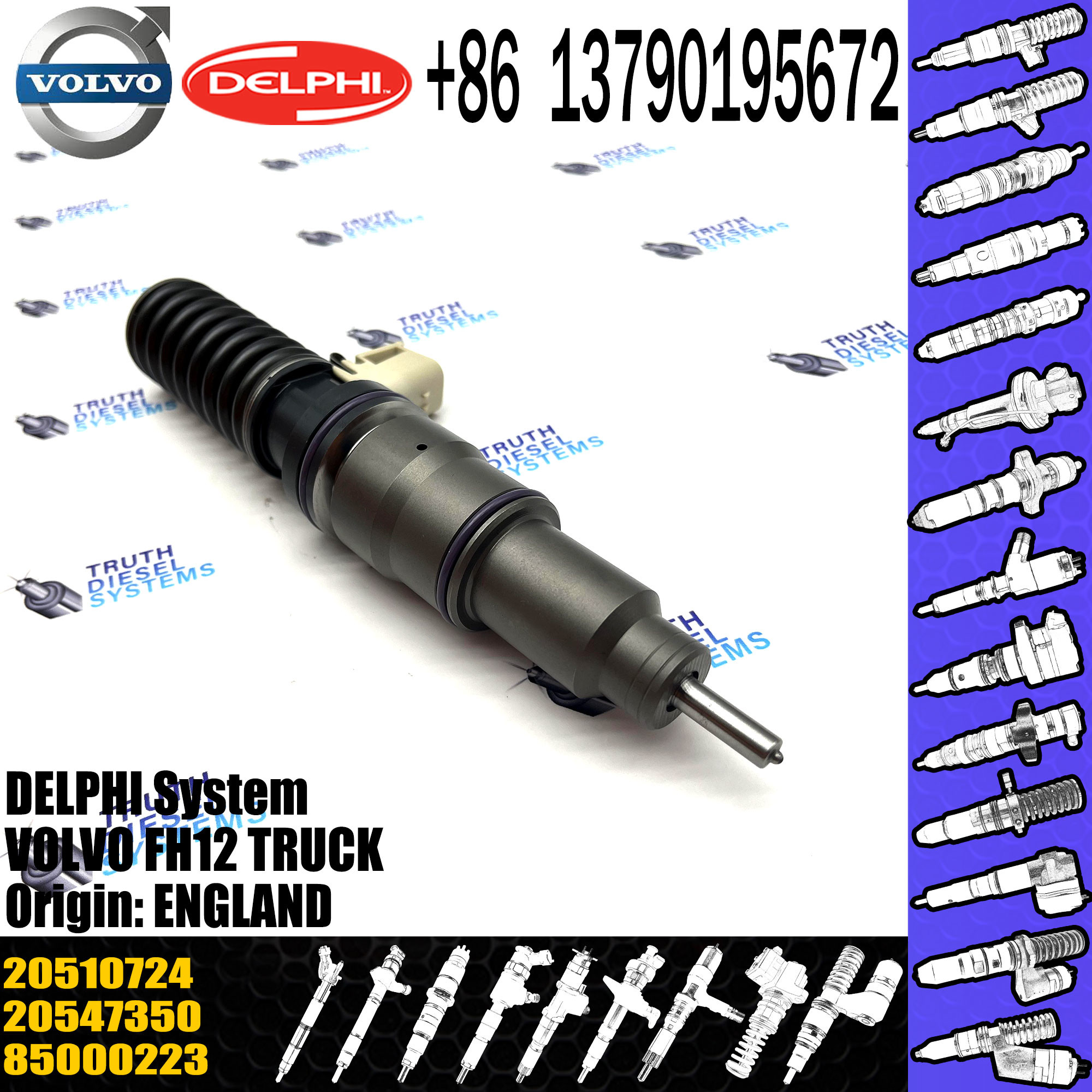 High Quality Diesel Fuel Injector 20547350 20510724 85000223 BEBE4D00003 For VOL FH12 TRUCK