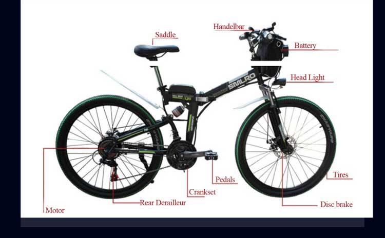 26 Inch High Speed Electric Bike , Folding E Bike 350W Lithium Battery