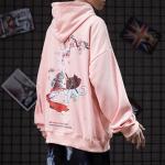 Original Graffiti Cat Printed Baggy Fleece Hoodie 220GSM To 320GSM