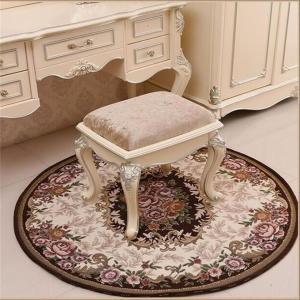 China Brown Jacquard Chair Floor Mats Round Shape High Wear Resistance wholesale