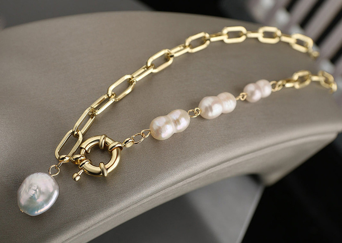 High Quality Natural Baroque Irregular Freshwater Baroque Pearl Necklace Jewelry Set Natural Baroque Pearl necklace