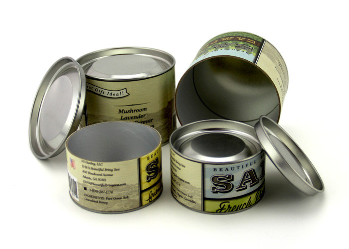Waterproof Paper Composite Cans , Labeling Aluminum Foil EOE Kraft Paper Tube