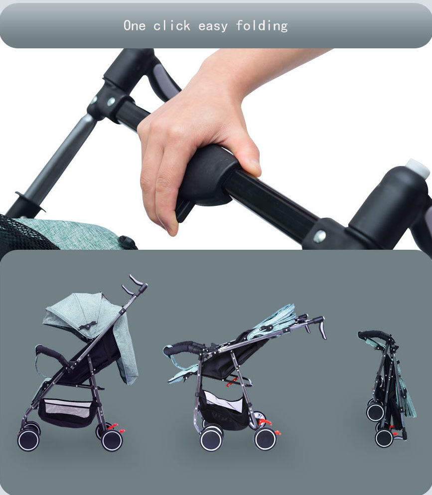 Lightweight Bidirectional Baby Stroller for 0-3 Year Old Girls Easy Folding Portable