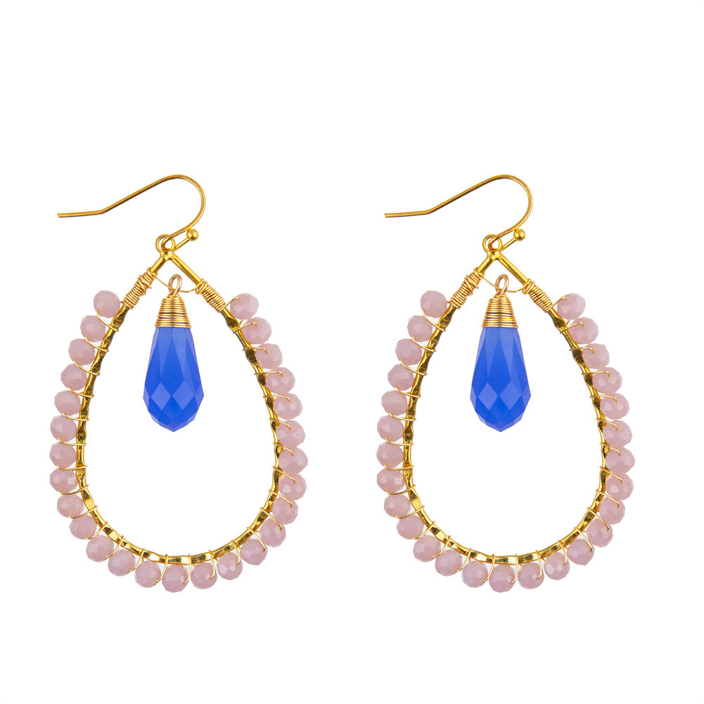 Grape Seeds Drop Shaped Handmade Beads Earring Multi Colors