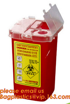 Medical waste container sharp box sharps container for hospital use, 1QT translucent sharp container phlebotomy containe
