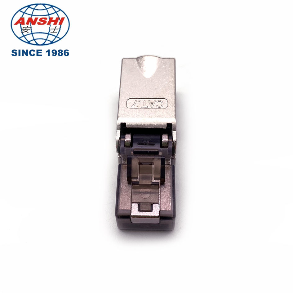 ANSHI RJ45 CAT7 FTP Unshielded STP Shield Modular Plug Grey RJ45 Tolless Shielded Connector