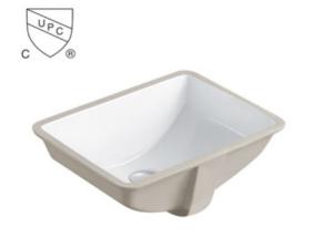 China Ceramic Undermount Sink With Drainer , Rectangle Bathroom Vessel Sink wholesale