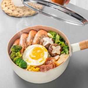 China Kitchen Multi Coloured Small Cooking Pots With Wooden Handle wholesale