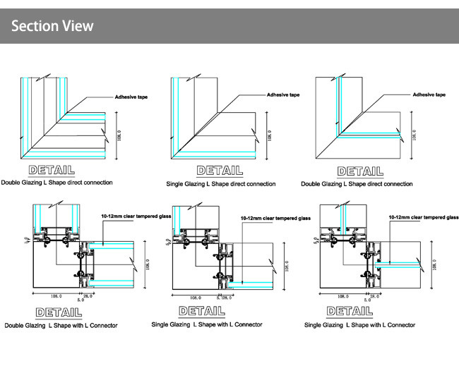 108 Series Framed Glass Partition Features High-transparency Tempered Glass Panels Within A Sleek Aluminum Frame