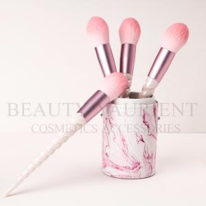 China Plating Spiral Handle Powder Single Makeup Brush With Pink Ferrule wholesale