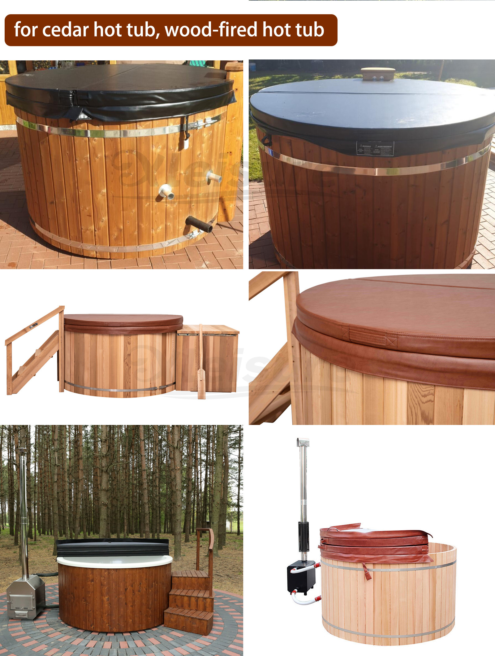 spa hot tub vinyl leather cover skin round lid for heated wooden tub without foams for hot tub whirlpool