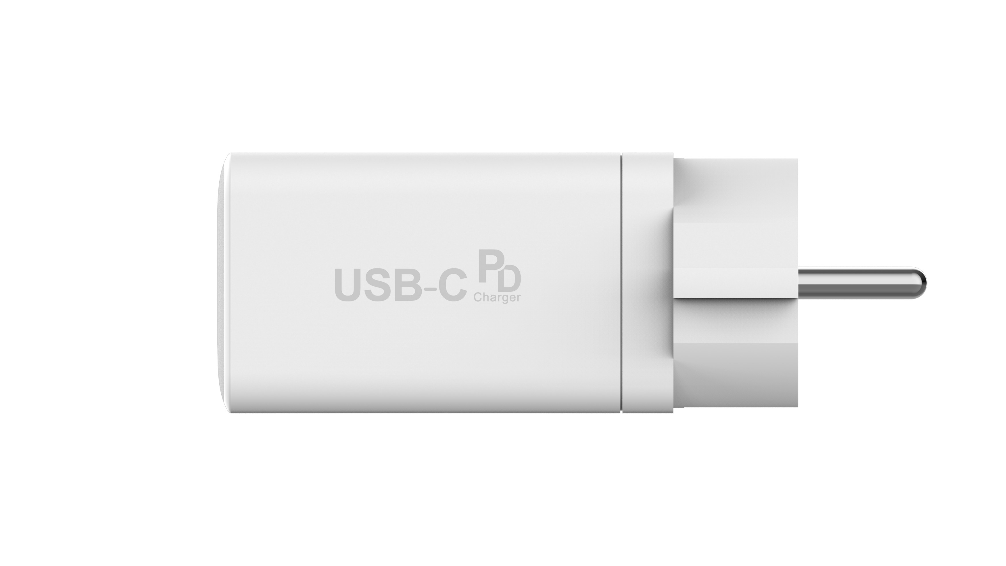 White 65W 3 Port USB Fast Charger USB C Fast Charging Adapter Wall Charger