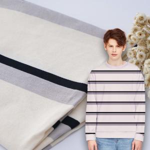 China 220g Striped Cotton Fabric Low Shrinkage Summer Knitted Material wholesale