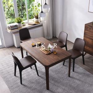 China European Simple Furniture 6 Chairs Set Rectangular Dining Table Solid Wood wholesale